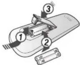 SAMSUNG AR18JQFNBWKNMG - Inserting the batteries - 1