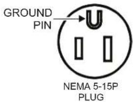 GROUND PIN NEMA 5-15P PLUG