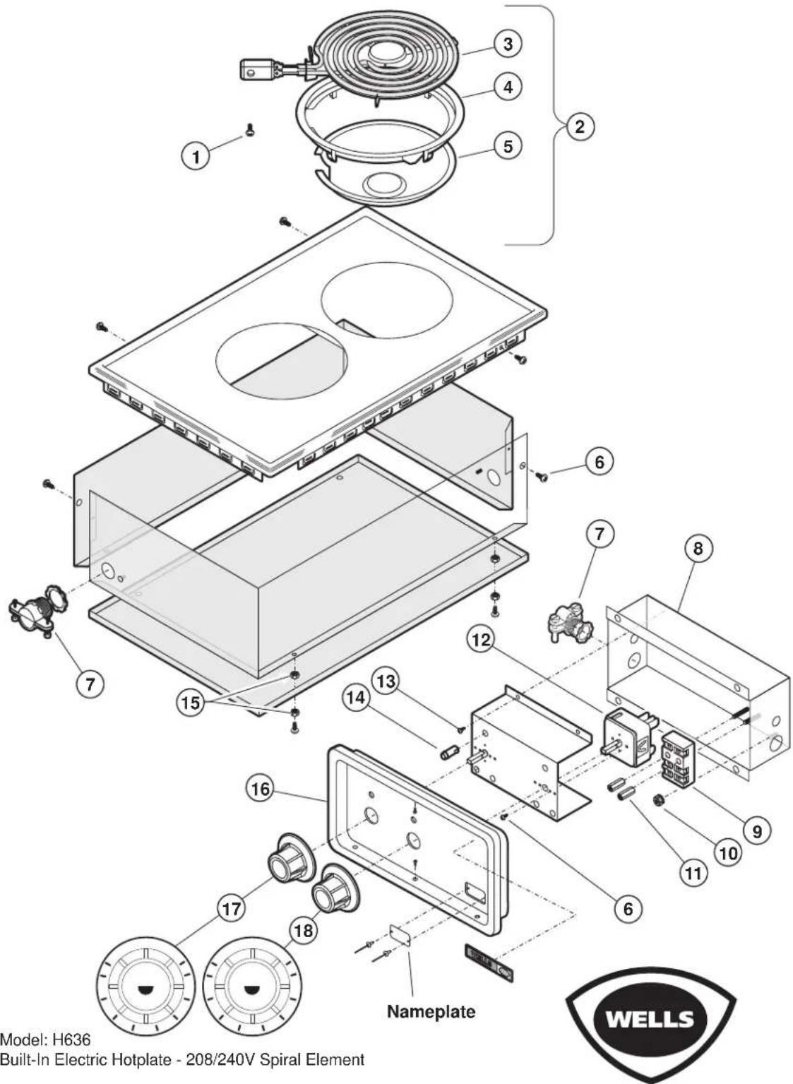 Wells H63CD - EXPLODED VIEW: H636 - 1