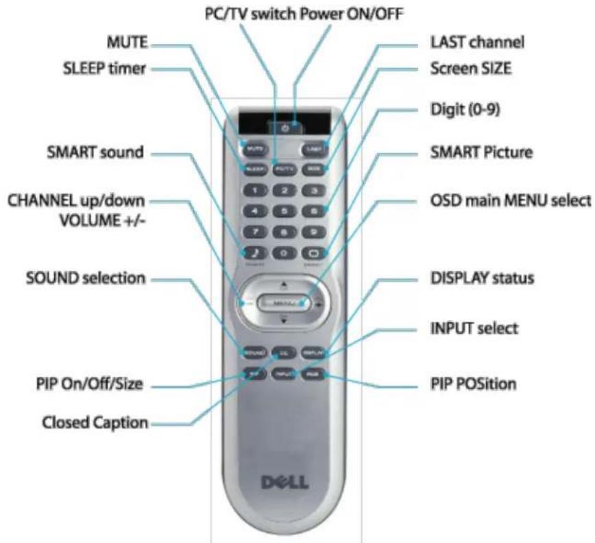 DELL W2300 - Using your Remote Control - 1