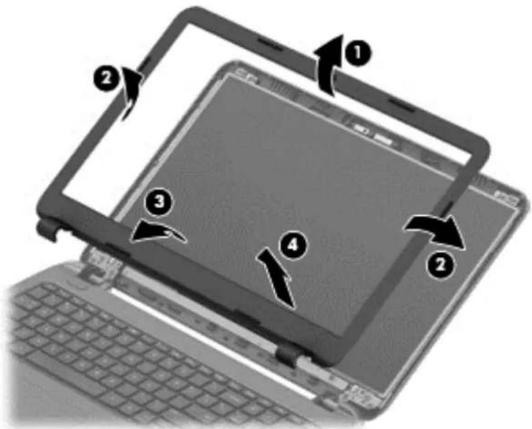 HP 15-AC010NR - Display subcomponents (bezel, webcam, panel) - 1