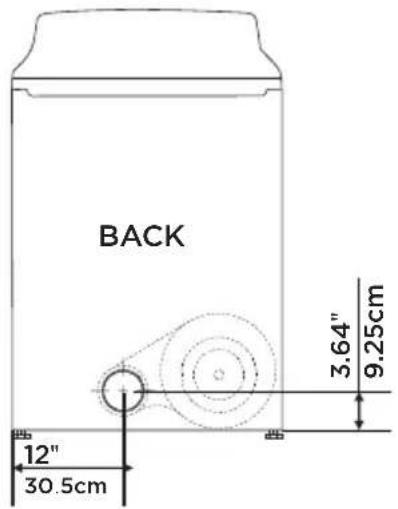 BACK 12" 30.5cm 3.64" 9.25cm