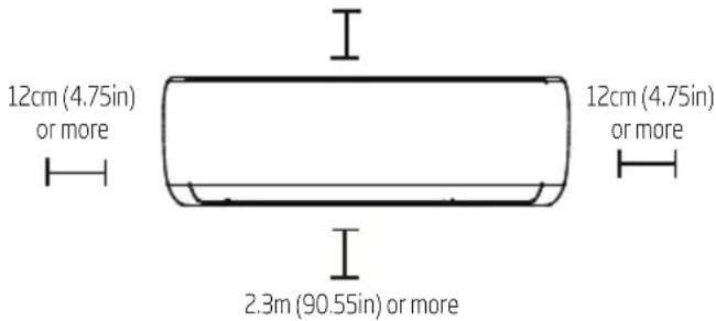 BEKO BSVOG 241 - Refer to the following diagram to ensure proper distance from walls and ceiling: - 1