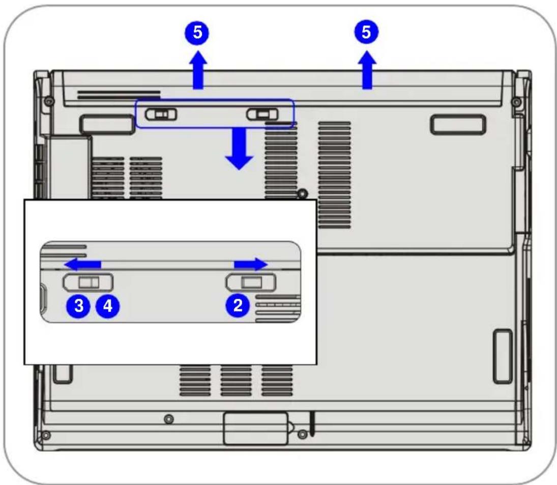 MSI PR320002CA - Releasing the Battery Pack - 1