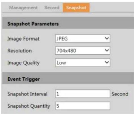 Speco Technologies O4VB2G - - Snapshot Settings - 1