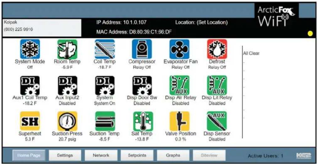 Kolpak Polar Pak P7-128-CT - Accessing the local dashboard. - 3