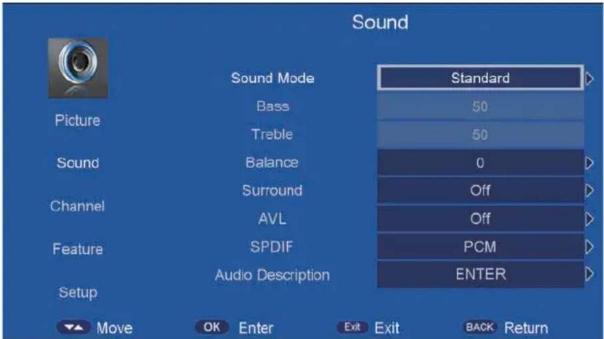 HAIER LE40B9600T - SOUND Menu - 1