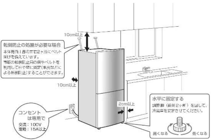 HAIER JR-NF270B - - 周囲にすき間をあける - 1