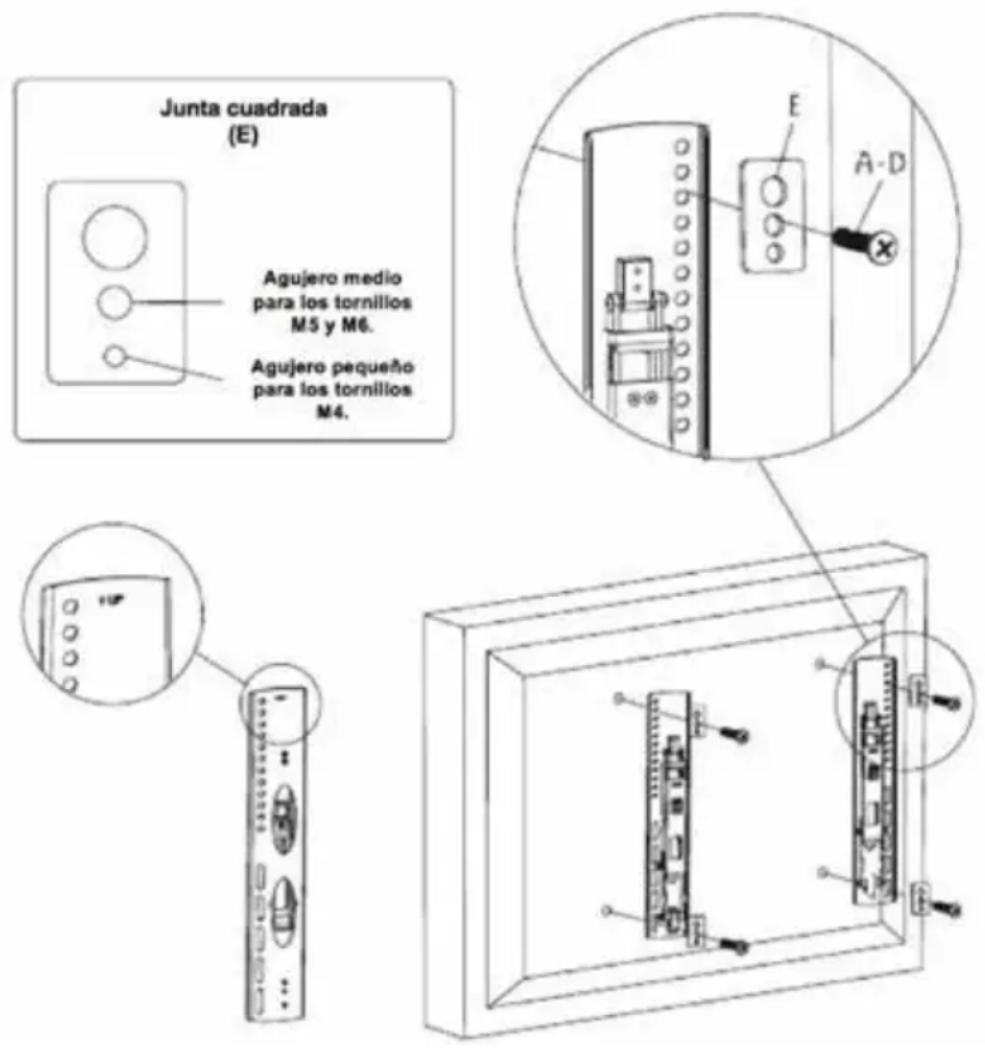 Mitsai PSW520ST - Fijación de los Soportes en una Pantalla - 1
