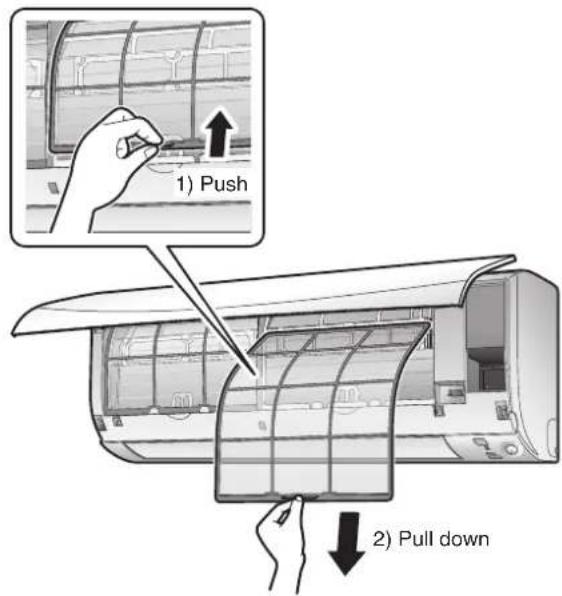DAIKIN DTXF35T2VMA - Pull out the air filters. 1. - 1