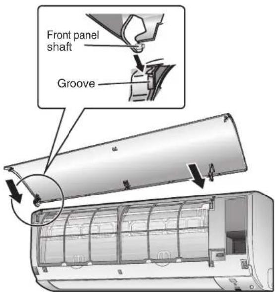 DAIKIN DTXF35T2VMA - Attach the front panel.3. - 1