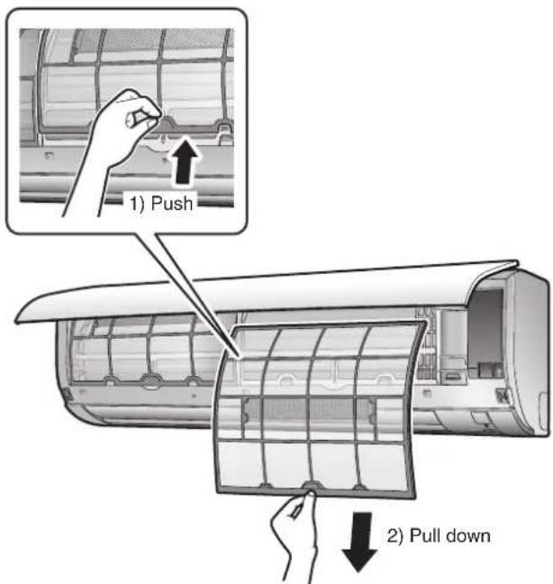 DAIKIN Lite FTXF70W2VMA - Pull out the air filters. - 1