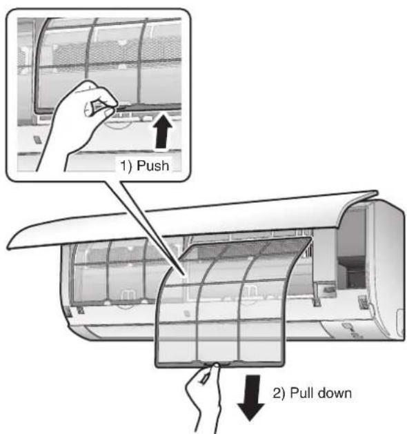 DAIKIN Lite FTXF70W2VMA - Pull out the air filters. - 1