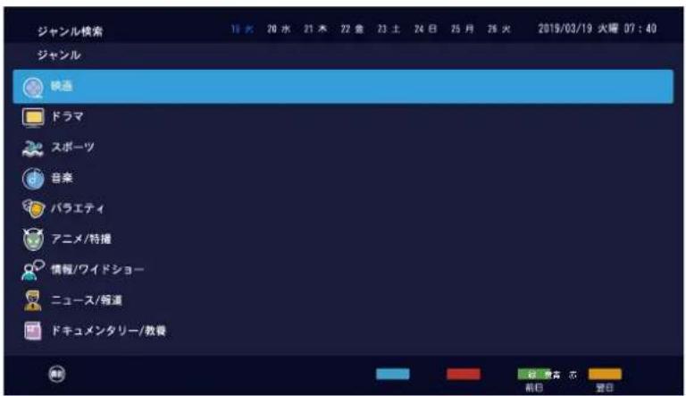 TCL 65Q815 - 「番組ジャンル検索」、を選び、決定を押してください。 - 1
