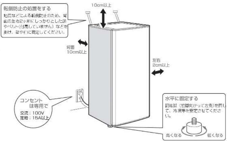 HAIER JF-NUF166E - - 周囲にすき間をあける - 1