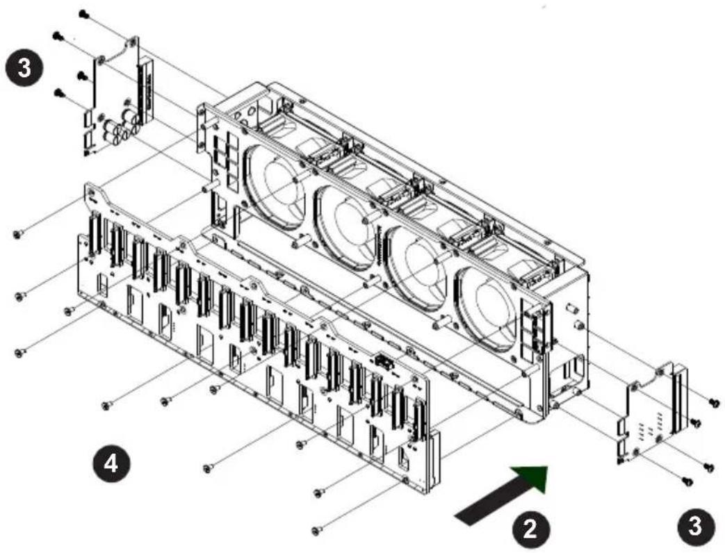 Supermicro SuperServer 5038MR-H8TRF - Removing the Backplane - 1