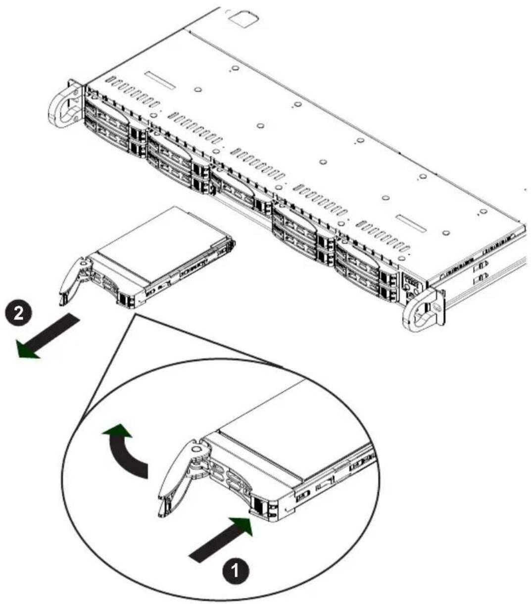 Supermicro SuperServer 1028R-WTNRT - Removing a Hard Drive Carrier - 1