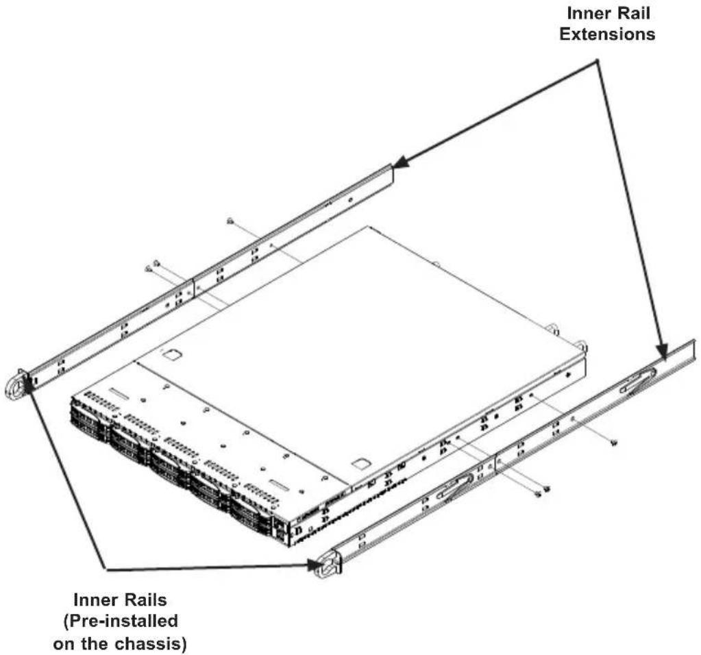 Supermicro SuperServer 1028R-WTNRT - Identifying the Sections of the Rack Rails - 1