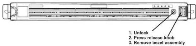 Supermicro SuperServer 6018R-TDTPR - Removing the Front Bezel - 1