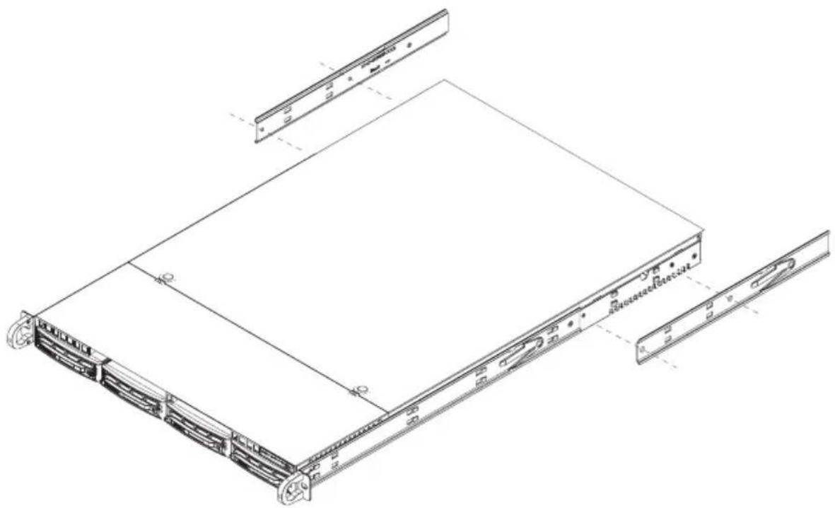 Supermicro SuperServer 6018R-TDW - Installing the Outer Rails - 1