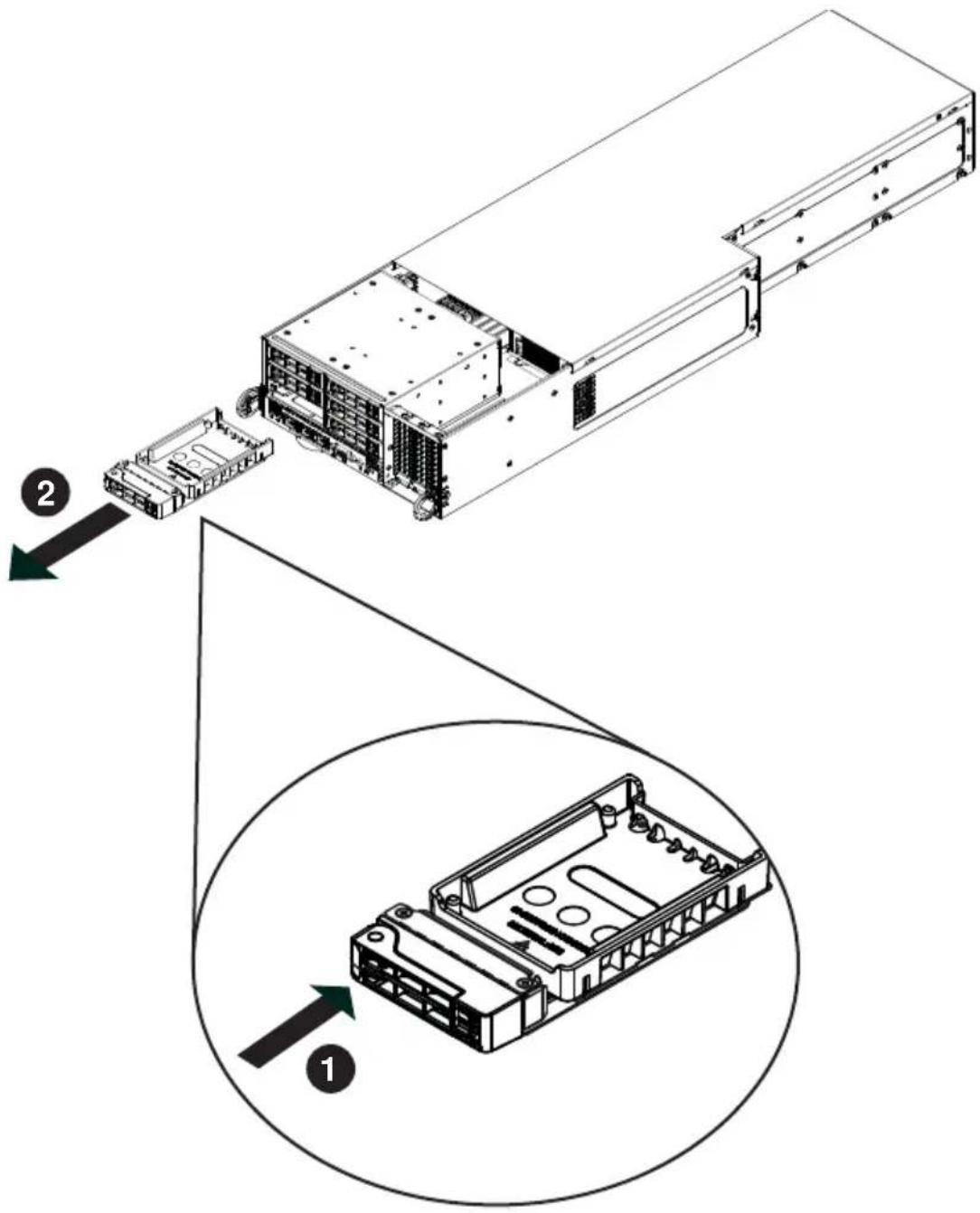 Supermicro SuperServer F628R2-FC0PT+ - Removing Hard Drive Carriers from the Chassis - 1