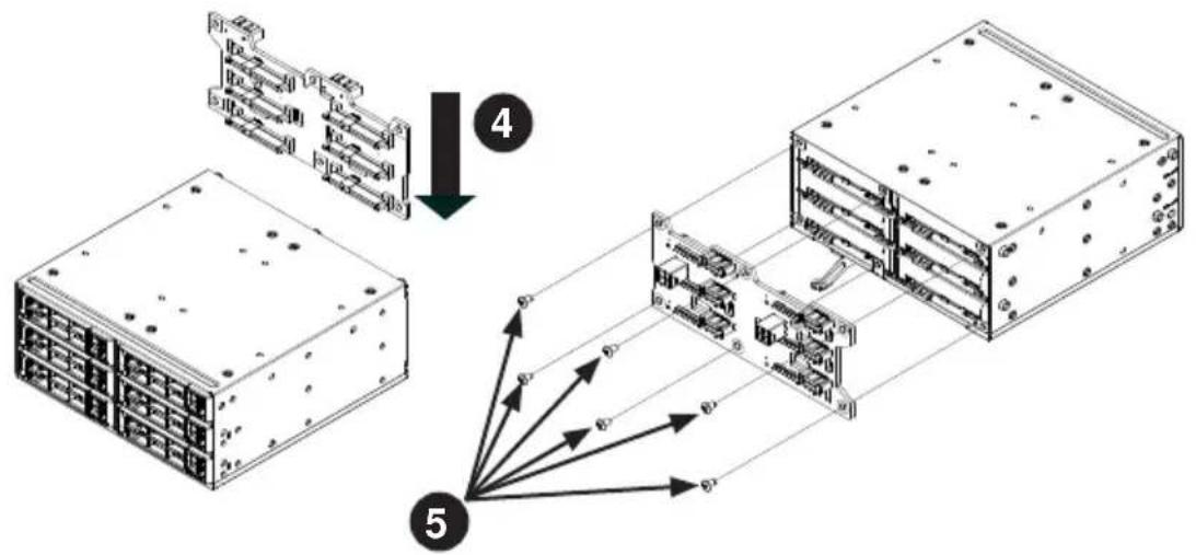 Supermicro SuperServer F628R2-FC0PT+ - Installing the Backplane into the Chassis - 1