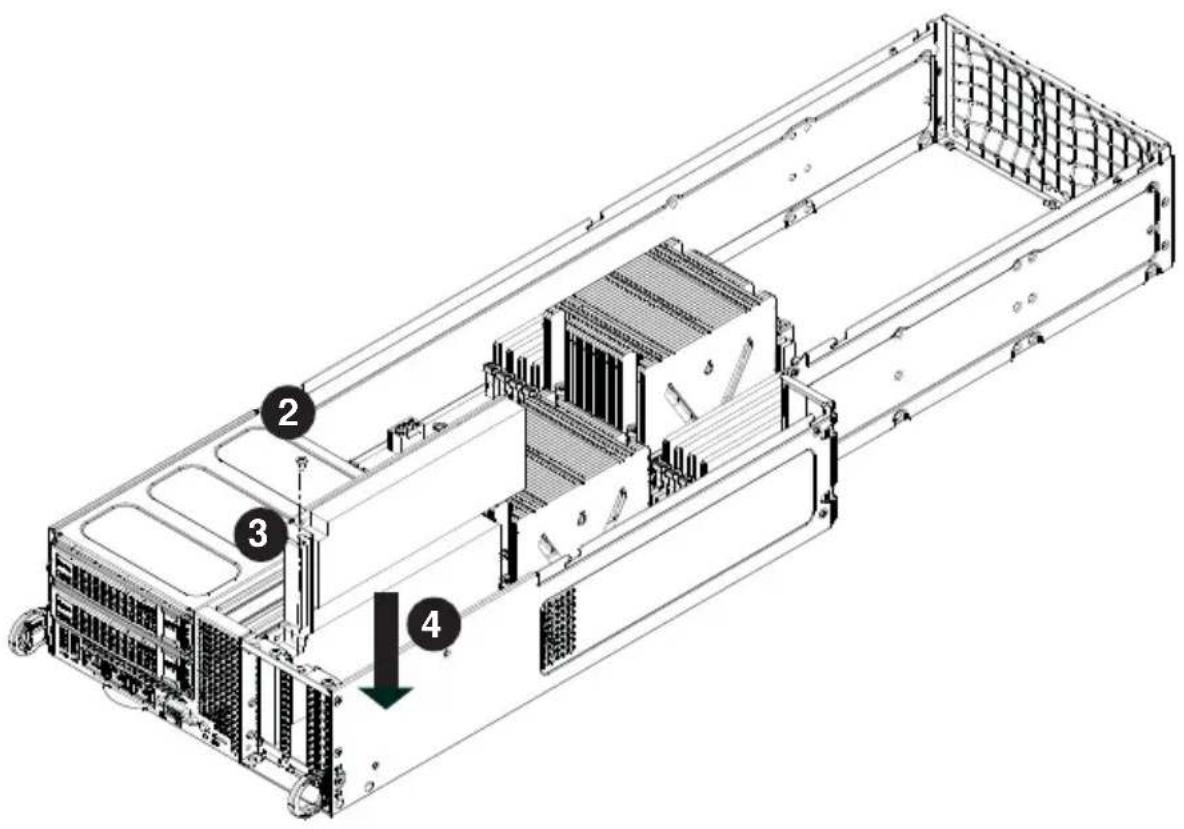 Supermicro SuperServer F628R3-FC0PT+ - Installing a Front Expansion Card into a Node - 1