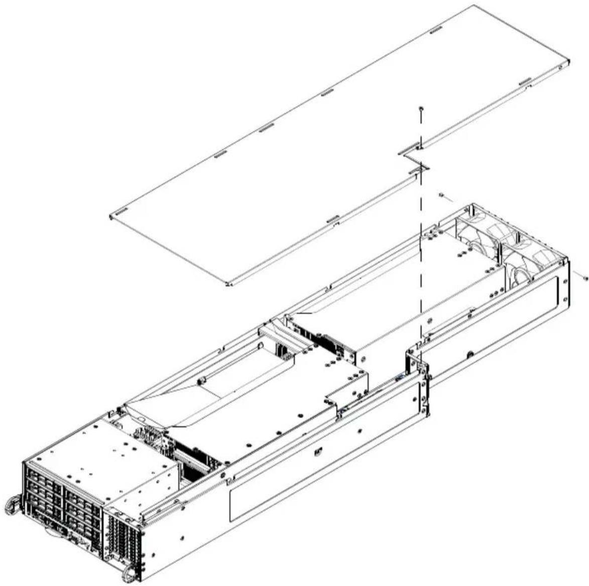 Supermicro SuperServer F628G2-FC0PT+ - Removing the Node Cover - 1