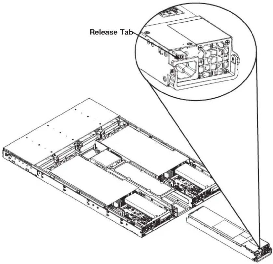 Supermicro SuperServer 6018TR-T - Changing the Power Supply (Figure 6-14) - 1