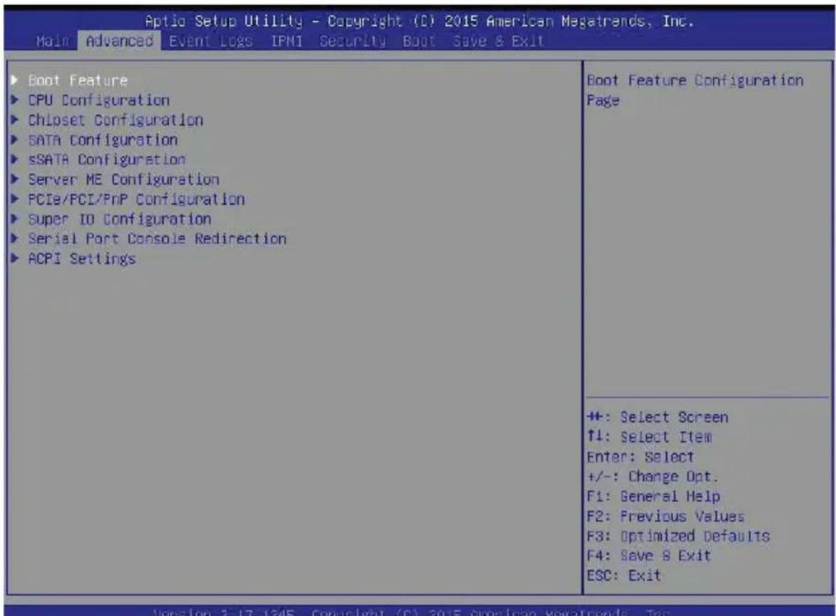 Supermicro SuperServer 6018TR-T - 7-3 Advanced Settings Menu - 1