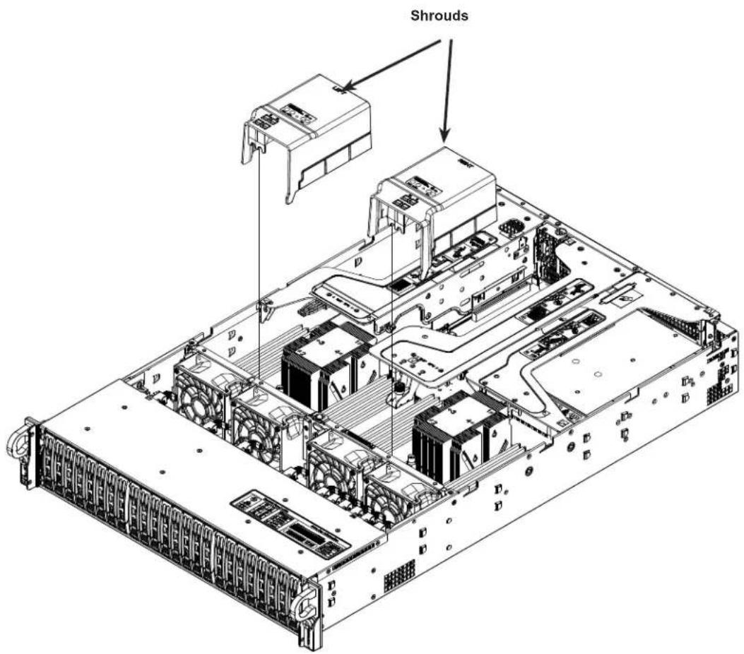 Supermicro SuperServer 2029U-TR25M - Installing the Standard Air Shrouds - 1