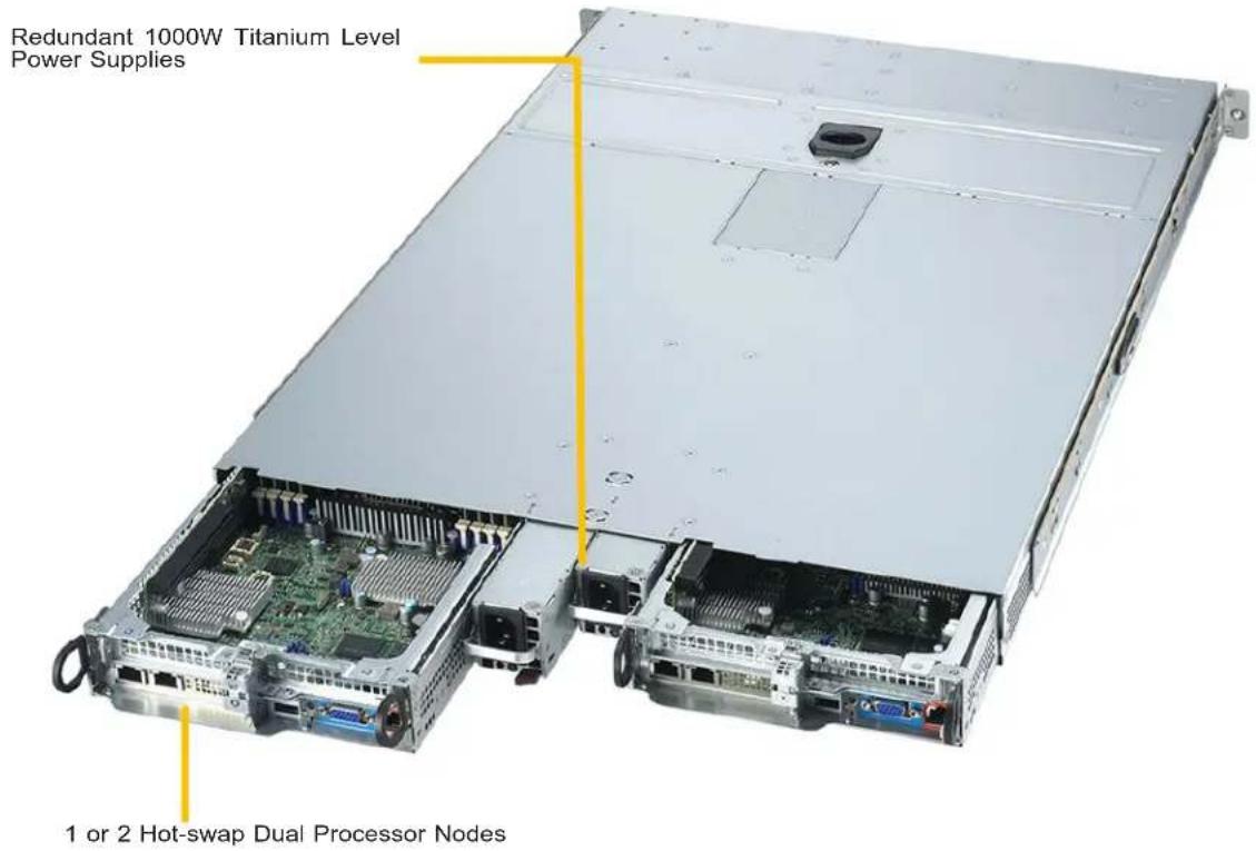 Supermicro SuperServer SYS-120TP-DC8TR - Top View, Node - 1