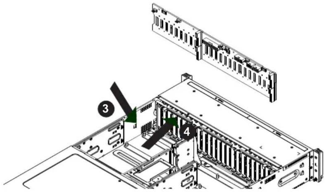 Supermicro SuperServer 2028TP-DNCTR - Installing the Backplane into the Chassis (Figure 6-9) - 1
