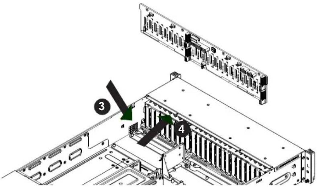 Supermicro SuperServer 2028TP-HC0R-SIOM - Installing the Backplane into the Chassis (Figure 6-9) - 1
