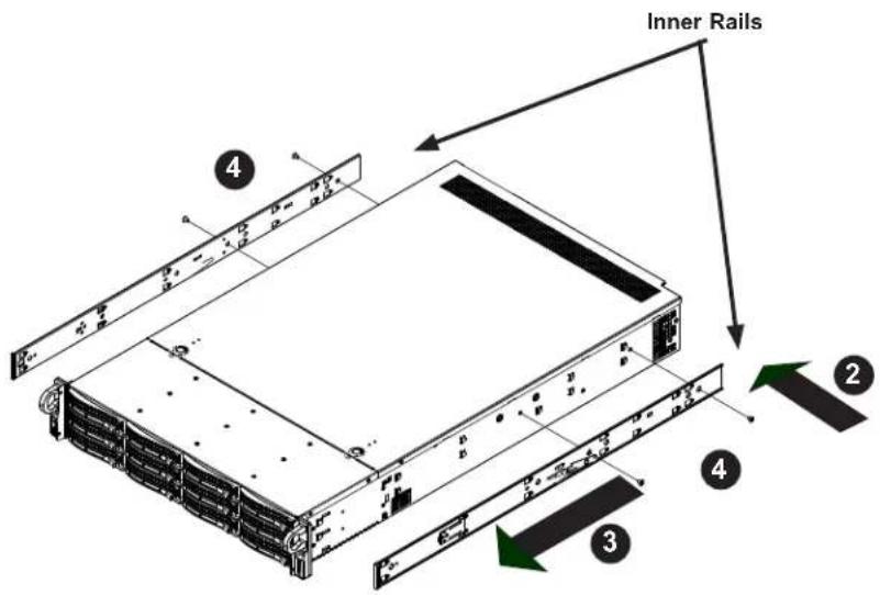 Supermicro SuperServer 6029U-TR25M - Installing the Inner Rails - 1