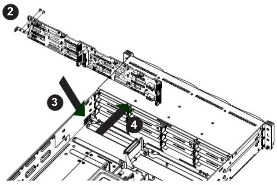 Supermicro SuperServer 6028TP-HC0FR - Installing the Backplane into the Chassis (Figure 6-9) - 1