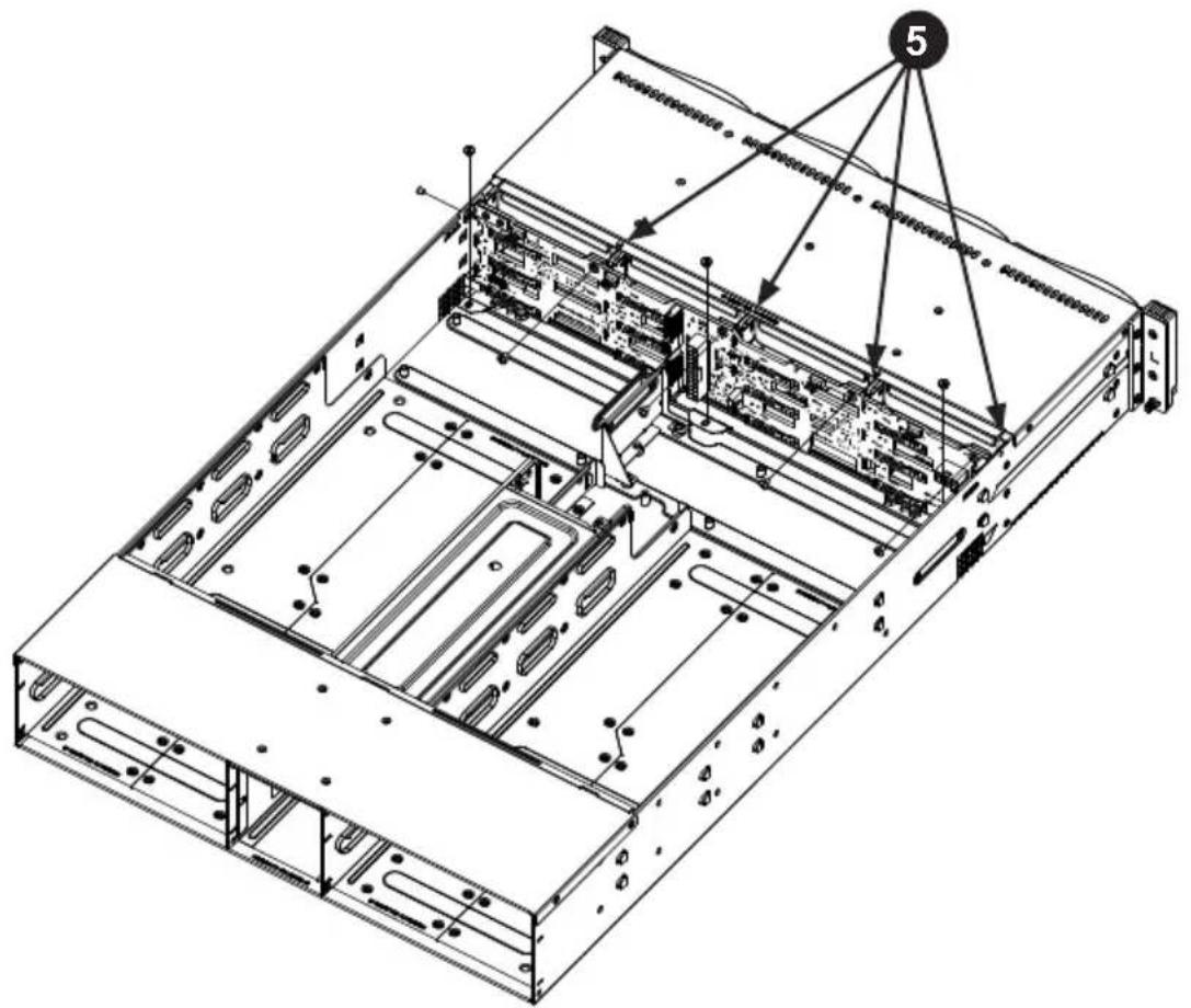 Supermicro SuperServer 6028TP-HC0FR - Removing the Backplane from the Chassis - 1