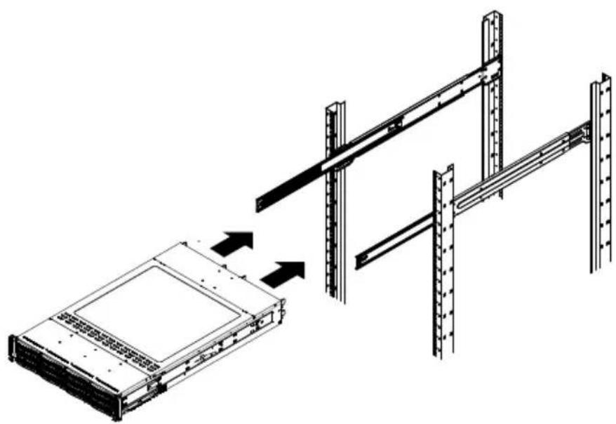 Supermicro SuperServer 6028TP-HC1FR - Installing the Chassis into a Rack (Figure 2-4) - 1