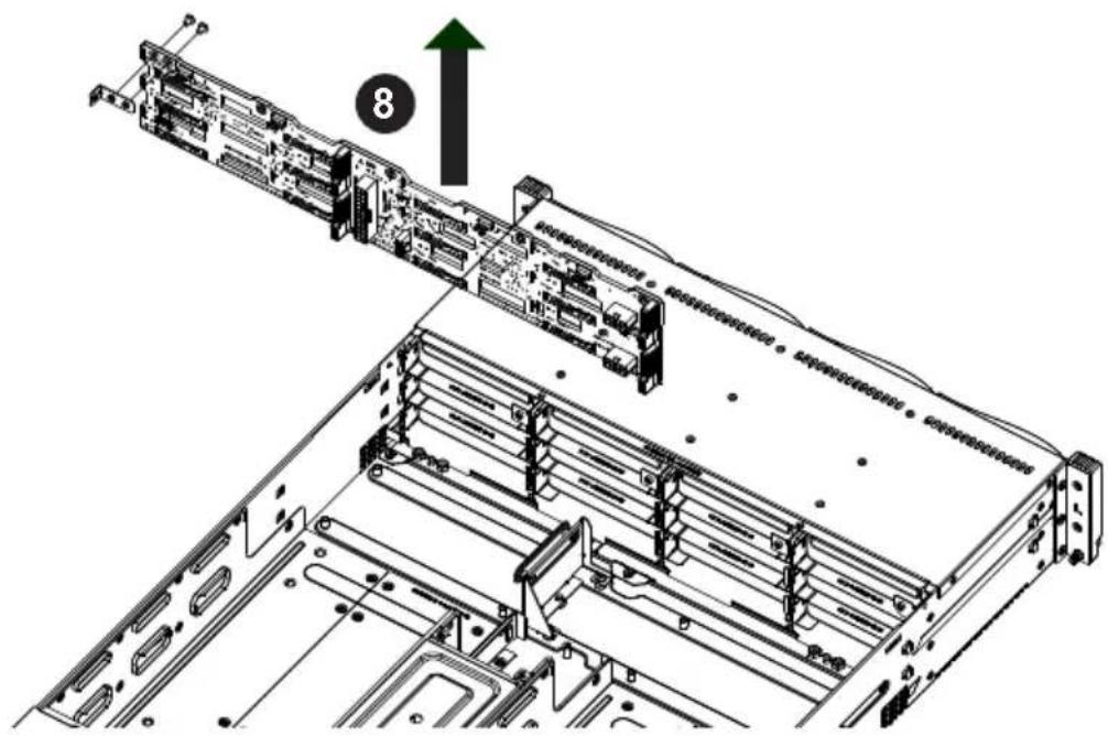 Supermicro SuperServer 6028TP-HC1FR - Removing the Backplane from the Chassis - 3