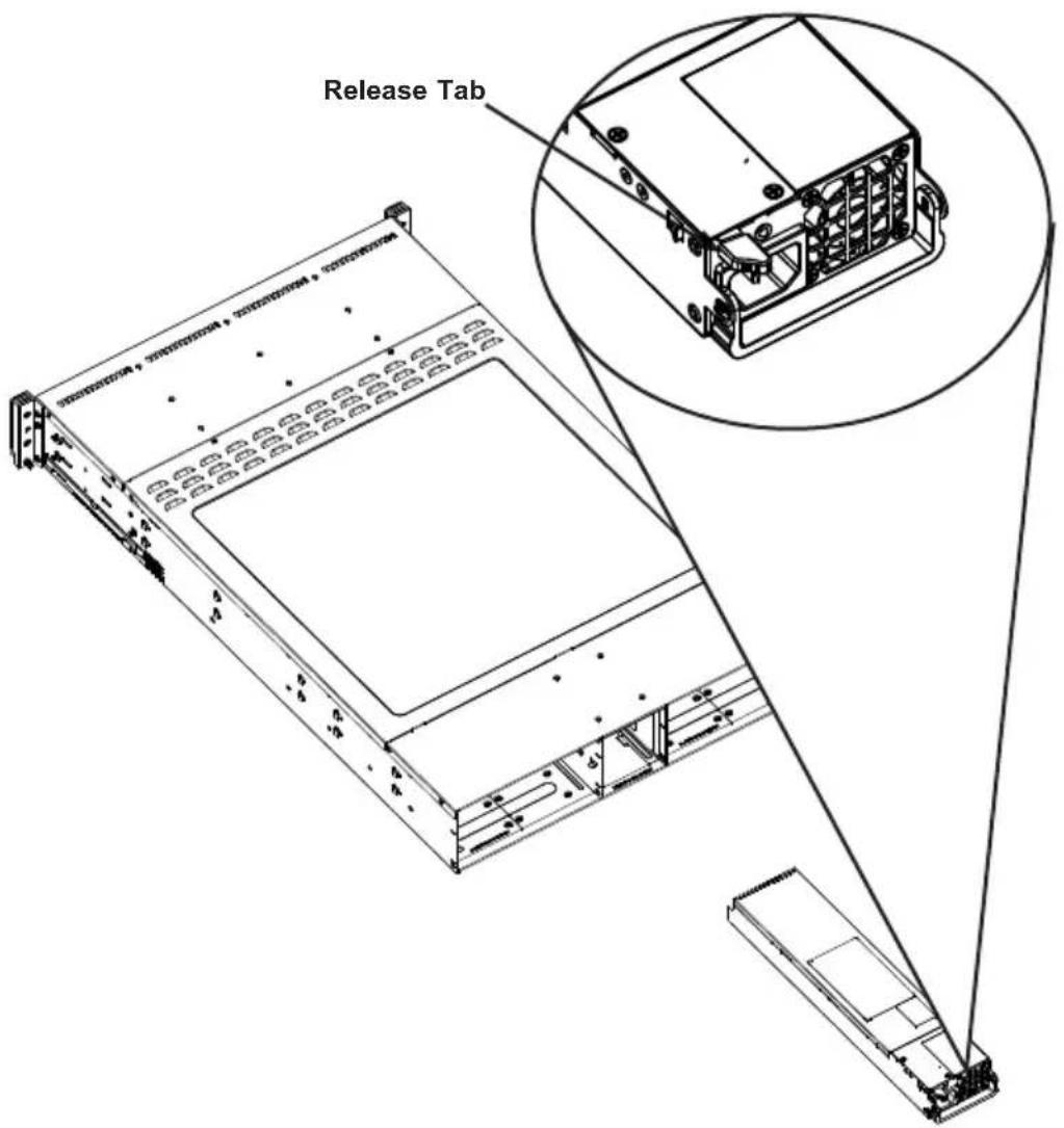Supermicro SuperServer 6028TP-HC1FR - Changing the Power Supply (Figure 6-18) - 1