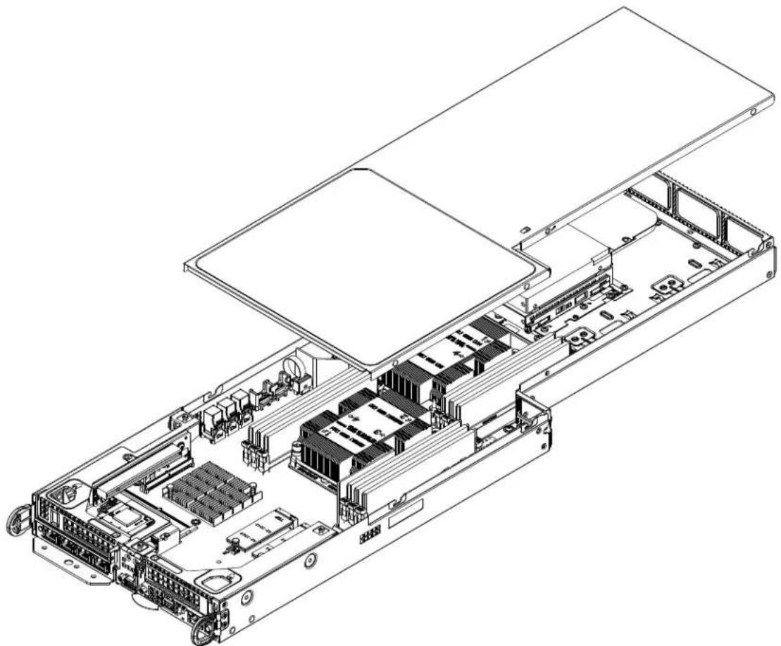 Supermicro SuperServer F619P2-FT+ - Removing the Node Cover - 1
