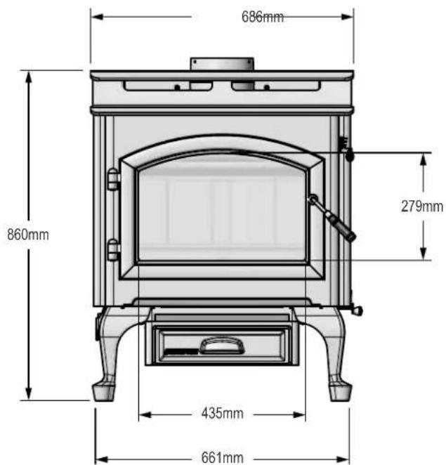 Quadra-Fire 57ST-ACC-AU - Appliance Dimensions Continued - 1
