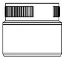 Simple line drawing of a rectangular container with a side tab (no text or symbols)