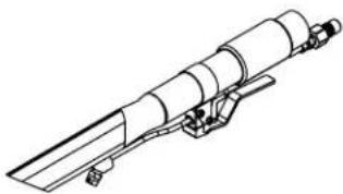 Technical line drawing of a mechanical device with no visible text or symbols
