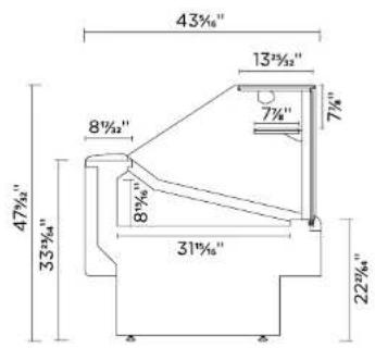43½" 13½" 7½" 7½" 8½" 8½" 31½" 22½" 47½" 33½"