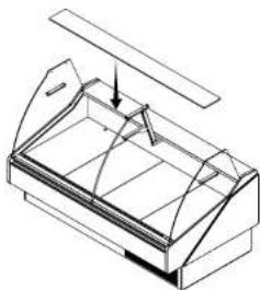 Technical line drawing of a 3D mechanical component with internal structure and mounting bracket (no text or symbols)
