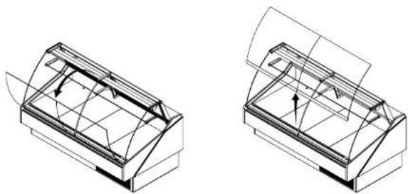 Two technical line drawings of a mechanical or architectural component with internal structural details (no text or symbols)