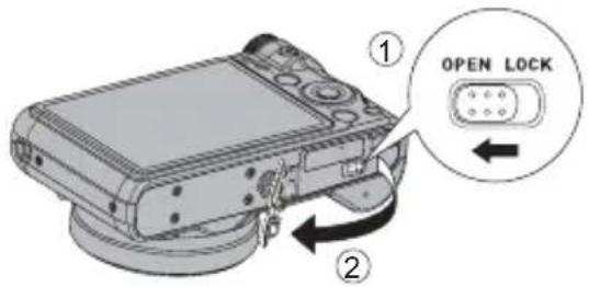 Pentacon Luxmedia 16-Z24S - Press [ON/OFF] (Power) to turn off the camera and then open the battery cover. - 1