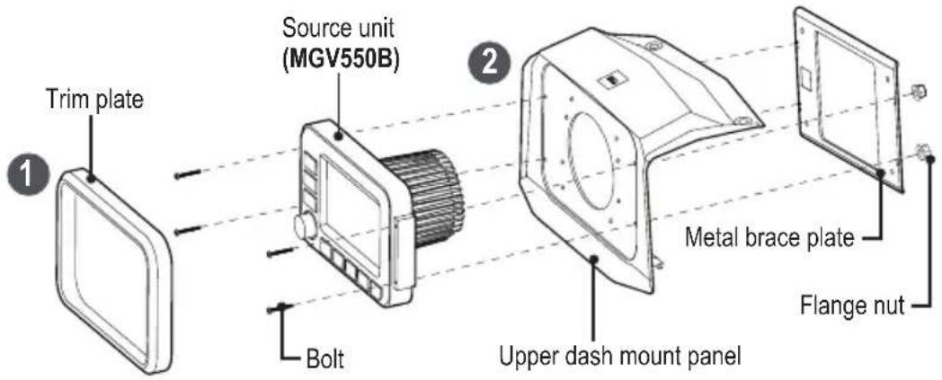 BOSS BPRZRD - MGV550B source unit installation (upper dash mount) - 1