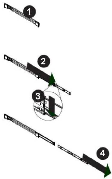 Supermicro SuperServer 2028TP-DC1TR - Releasing Inner Rail from the Outer Rails (Figure 2-2) - 1